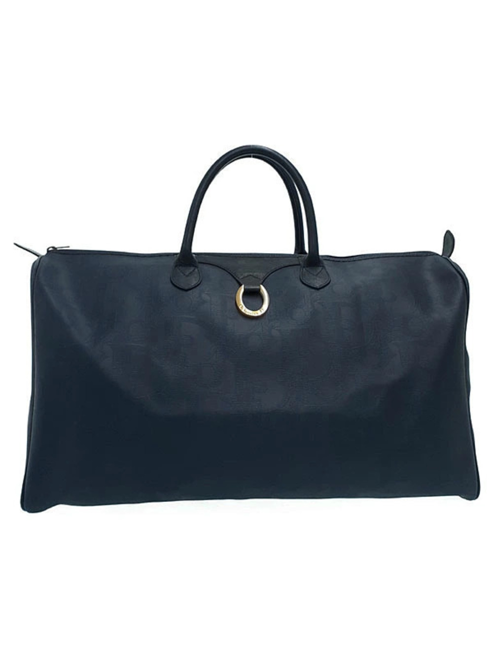Christian Dior Trotter Boston duffle bag black canvas leather handles